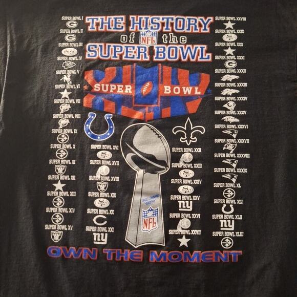 Super Bowl XLIV February 7, 2010 Black T-Shirt Saints vs Colts Size Large - Picture 5 of 7